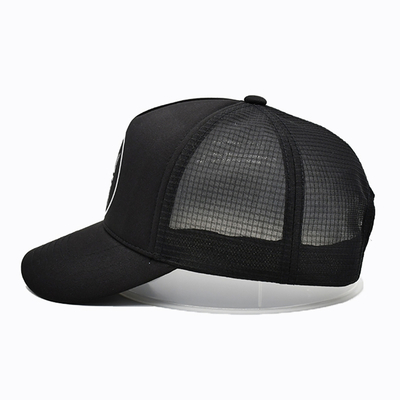Black Sublimation Five Panel Trucker Hat Custom Fashion Mesh Snapback 5 Panel Trucker Cap