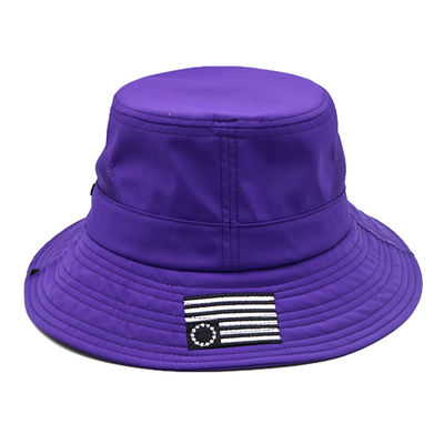 Purple Bucket Hat Hersteller Custom Stickerei Logo Komfortables Outdoor Design Baumwoll-Bucket-Hut
