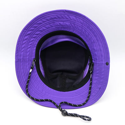 Purple Bucket Hat Hersteller Custom Stickerei Logo Komfortables Outdoor Design Baumwoll-Bucket-Hut