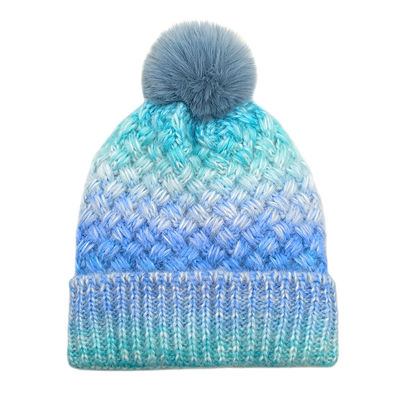 Custom Beanie with Pom Pom Soft Tie Dye Knitted Winter Cap Hat Manufacturer