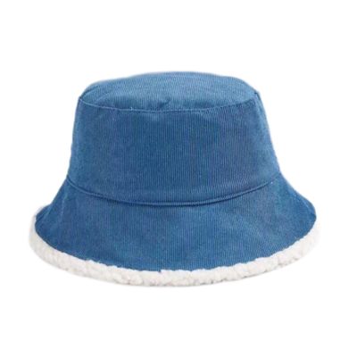 Custom Fall Winter New Fisherman's Corduroy Bucket Hat Custom Thickened Lamb Wool Japanese Fashion Warm Street Basin Hat Cap