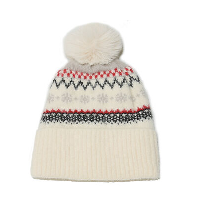 Herbst-Winter-Wollhut Hugger Toque Cap Strumpfhütte Bohemian Geometrisch gestricktes Fleece Verdickt