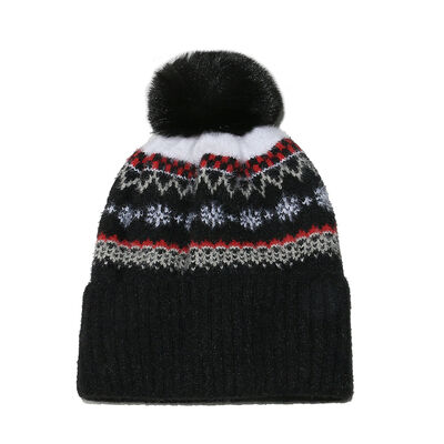Herbst-Winter-Wollhut Hugger Toque Cap Strumpfhütte Bohemian Geometrisch gestricktes Fleece Verdickt
