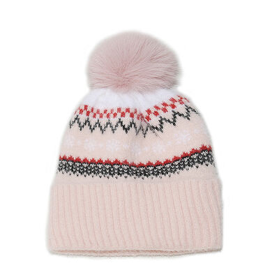 Herbst-Winter-Wollhut Hugger Toque Cap Strumpfhütte Bohemian Geometrisch gestricktes Fleece Verdickt
