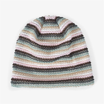 Kostüm Hochwertige Damen gestreifte Strick-Köpfe Slouchy Style Skullies Sport Wintermütze Outdoor ohne Manschettenmütze