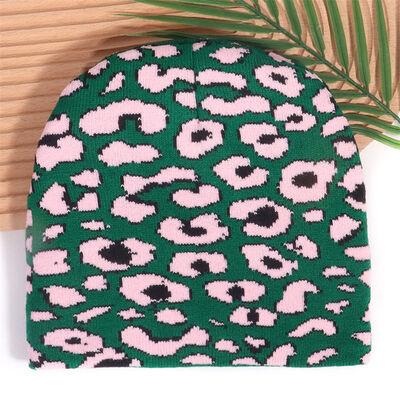 Custom Logo Hochwertige Männer Frauen Acryl Winterhut Kappe Leopard Druckmuster Strick-Slouchy Beanies