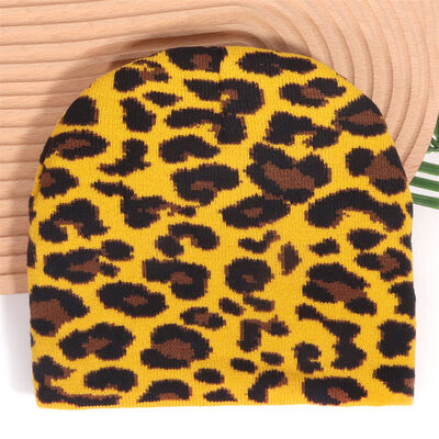 Custom Logo Hochwertige Männer Frauen Acryl Winterhut Kappe Leopard Druckmuster Strick-Slouchy Beanies