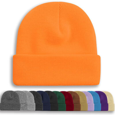 OEM-ODM-Design schwarze leere Kapuzen kundenspezifische Schädelmütze gestrickte Kapuze Wintermütze