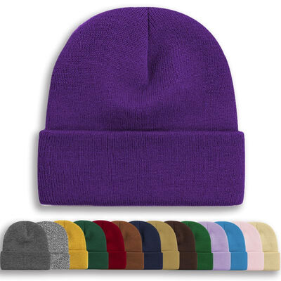 OEM-ODM-Design schwarze leere Kapuzen kundenspezifische Schädelmütze gestrickte Kapuze Wintermütze