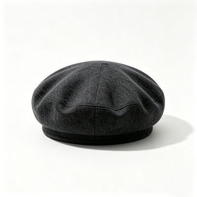 Klassische dunkelgraue Barette mit Felt-Padded-Beret-Kappe Wollmischstoff für Komfort und Haltbarkeit Komfortable Straßenbekleidung tägliche Hut