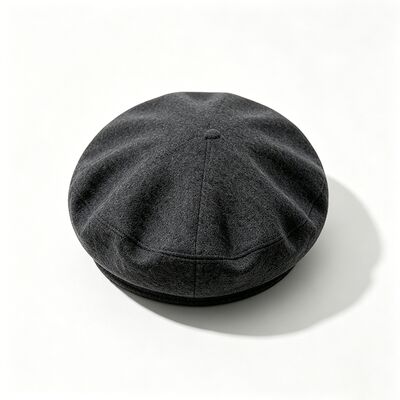 Klassische dunkelgraue Barette mit Felt-Padded-Beret-Kappe Wollmischstoff für Komfort und Haltbarkeit Komfortable Straßenbekleidung tägliche Hut
