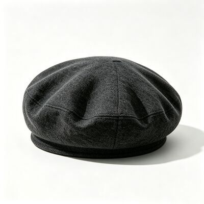 Klassische dunkelgraue Barette mit Felt-Padded-Beret-Kappe Wollmischstoff für Komfort und Haltbarkeit Komfortable Straßenbekleidung tägliche Hut