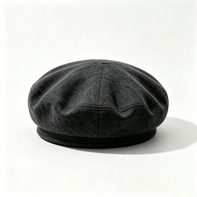 Klassische dunkelgraue Barette mit Felt-Padded-Beret-Kappe Wollmischstoff für Komfort und Haltbarkeit Komfortable Straßenbekleidung tägliche Hut