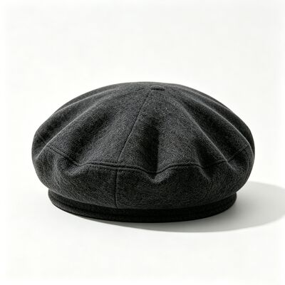 Klassische dunkelgraue Barette mit Felt-Padded-Beret-Kappe Wollmischstoff für Komfort und Haltbarkeit Komfortable Straßenbekleidung tägliche Hut