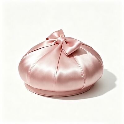 Elegantes rosa Satin-Beret-Hut mit Stoff 150 Gramm Leichtgewicht und maßgeschneiderte Größe für Casual Wear