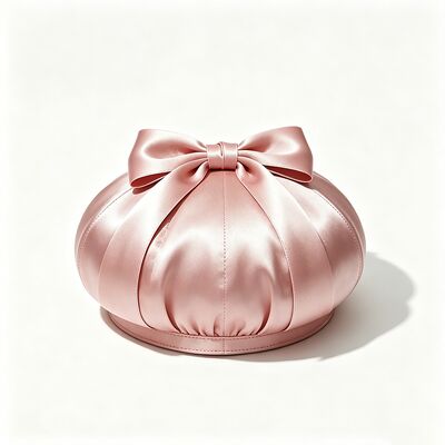 Elegantes rosa Satin-Beret-Hut mit Stoff 150 Gramm Leichtgewicht und maßgeschneiderte Größe für Casual Wear