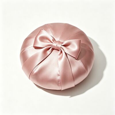 Elegantes rosa Satin-Beret-Hut mit Stoff 150 Gramm Leichtgewicht und maßgeschneiderte Größe für Casual Wear