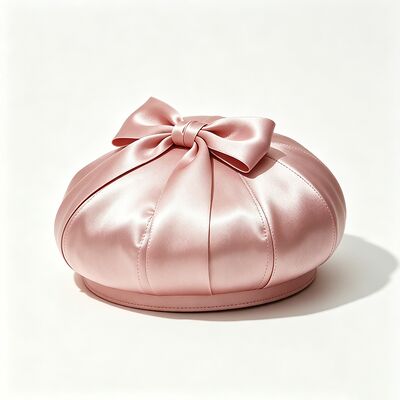 Elegantes rosa Satin-Beret-Hut mit Stoff 150 Gramm Leichtgewicht und maßgeschneiderte Größe für Casual Wear