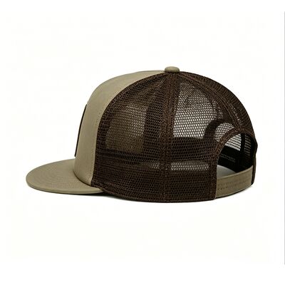 Light Olive Green trucker cap featuring a curved brim customizable colors perfect for team uniforms company branding and casual wear