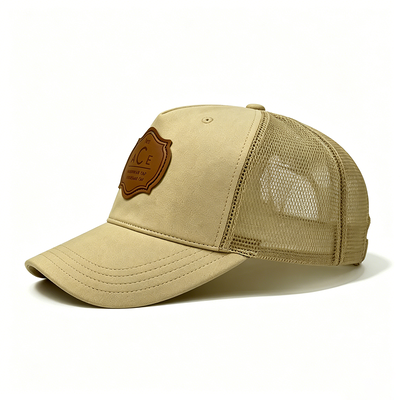 Customized 6 Panel Trucker Cap with High Profile Crown and Absorbent Cotton Sweatband for All Seasons