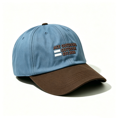 Sportlicher Vaterhut mit 100% Baumwoll-Twill-Verstellbarer Metallverschluss-Schnalle und atmungsaktivem Leichtbau