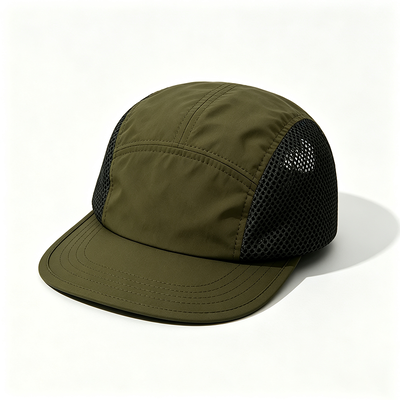 5 Panel Hut Camp Cap kundenspezifische Quick Dry Hut geeignet für verschiedene Outdoor-Aktivitäten einschließlich Wandern Camping und Laufen