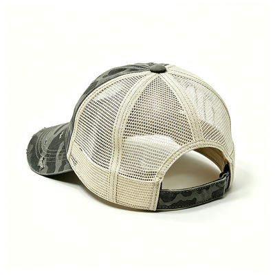 Bedrängte Camo Kurv Visier Trucker Kappe mit konstruierter Struktur langlebiger Maschenrücken und verstellbarer Schnallschließung für den Alltag