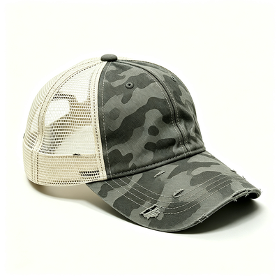 Bedrängte Camo Kurv Visier Trucker Kappe mit konstruierter Struktur langlebiger Maschenrücken und verstellbarer Schnallschließung für den Alltag
