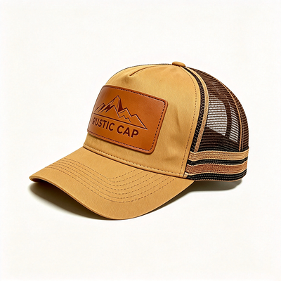 6-Panel Konstruierte Trucker Mesh Kappe mit atmungsaktivem Mesh-Rücken, verstellbarem Schnappverschluss, ideal für Veranstaltungen und Uniformen
