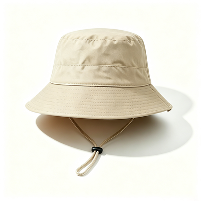 Recycled Sustainable Materials Fisherman Bucket Hat with 100% Cotton Lining and Wide Brim Sun Protection