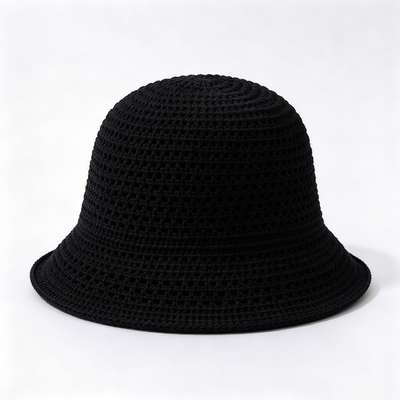 20 Jahre Erfahrung in der Kappe 3D Floral Applique Crochet Bucket Hut aus Baumwollgarn geeignet für Reisen Strand Alltags Streetwear