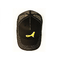 Kundenspezifische Unisex5 täfeln Fernlastfahrer-Kappen-Hut, kundengebundenen schwarzen Maschen-Hut der Stickerei-3D