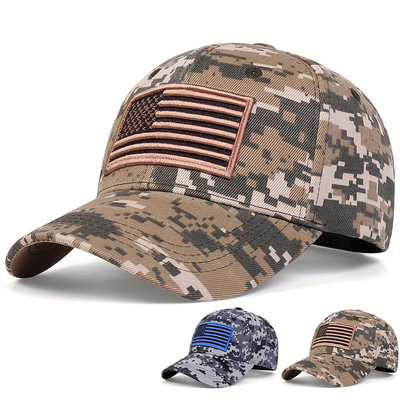 Unisex US-Flagge Broderierte Baseballkappen Frühjahrs- und Herbst-Outdoor-Verstellbare Casual-Hüte Sonnencreme-Hut